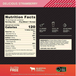 Gold Standard 100% Whey 2273g (Delicious Strawberry) EU Optimum Nutrition