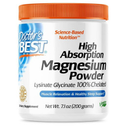 Магній хелат Doctor's Best High Absorption Magnesium Powder 100% Chelated 100 mg 200 g Doctor's s Best