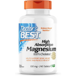 Магний хелат Doctor's Best High Absorption Magnesium 100% Chelated 100 mg 240 Tablets Doctor's Best