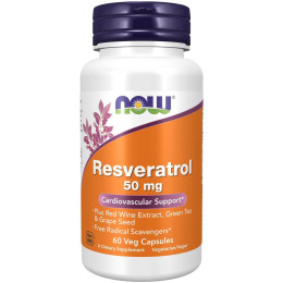 Ресвератрол NOW Resveratrol 50 mg 60 Veg Capsules NOW