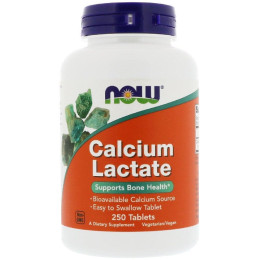 Кальций NOW Calcium Lactate 250 tabs NOW