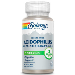 Ліофілізований ацидофілін + пребіотик із козячого молока Solaray Freeze Dried Acidophilus + Prebiotic Goat's Milk, 3 Billion, 50 Solaray