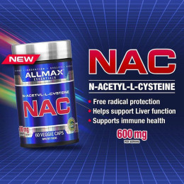 N-ацетилцистеин AllMax Essentials NAC 600 mg 60 Veggie Caps AllMax Nutrition