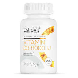 Витамин Д3 OstroVit (Vitamin D3) 8000 МЕ 200 таблеток