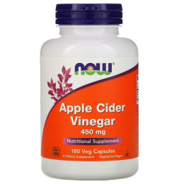 Яблочный уксус Now Foods (Apple Cider Vinegar) 450 мг 180 капсул