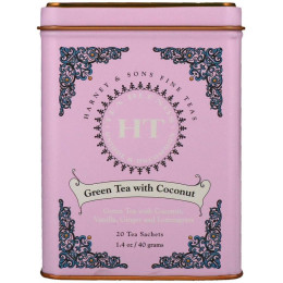 Зеленый чай с тайским вкусом, Green Tea with Thai Flavors, Harney & Sons, 20 чайных пакетиков, 1,4 унции (40 г)