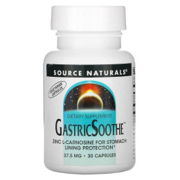 Успокоение желудочно-кишечного тракта, GastricSoothe Zinc L-Carnosine, Source Naturals, 37,5 мг, 30 капсул