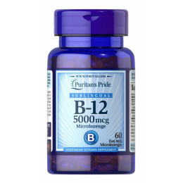 Вітамін B12 Puritan's Pride (Vitamin B-12) 5000 мкг 60 мікропастилок