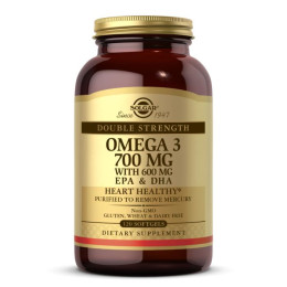 Омега-3 ЭПК и ДГК двойная сила Solgar (Omega-3 EPA & DHA Double Strength) 700 мг 120 капсул