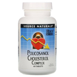 Противохолестериновый комплекс с поликозанолом, Policosanol Cholesterol Complex, Source Naturals, 60 таблеток