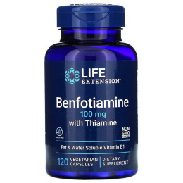 Бенфотіамін, з тіаміном, Benfotiamine with Thiamine, Life Extension, 100 мг, 120 рослинних капсул