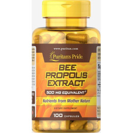 Пчела прополис, Bee Propolis, Puritan's Pride, 500 мг, 100 капсул