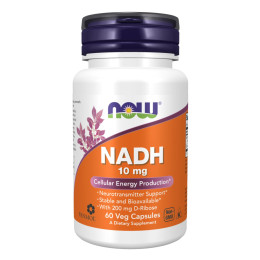 NADH 10mg With 200mg Ribose - 60 vcaps Now Foods