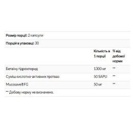 Betaine HCI 600mg - 60 caps Enzymedica