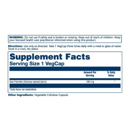 Saw Palmetto Berry 580mg - 50 vcaps Solaray