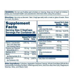 Комплекс вітамінів групи В від стресу, Mega Vitamin B-Stress - 60 vcaps Solaray