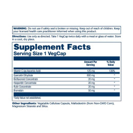 Mega Quercetin 600mg - 60 vcaps Solaray