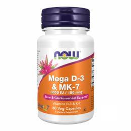 MEGA D-3 & MK-7 - 60 vcaps Now Foods