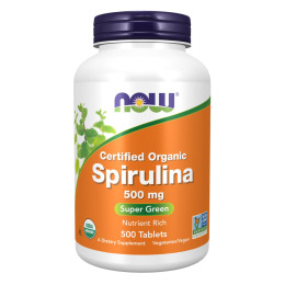 Org Spirulina 500mg - 500 tabs Now Foods