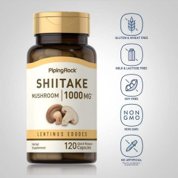 Shiitake Mushroom, 1000 mg, 120 Quick Release Capsules Piping Rock