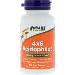 Пробіотик NOW 4X6 Acidophilus 120 Veg Capsules NOW