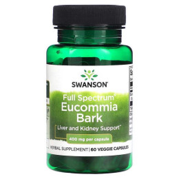 Натуральна добавка Swanson Full Spectrum Eucommia Bark, 400 mg , 60 Veggie Capsules Swanson