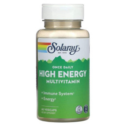 Мультивитамины Solaray High Energy Multivitamin, Iron Free, 60 VegCaps Solaray