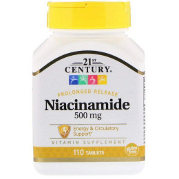 Ниацинамид Niacinamide 500 mg 110 Tablets 21st Century