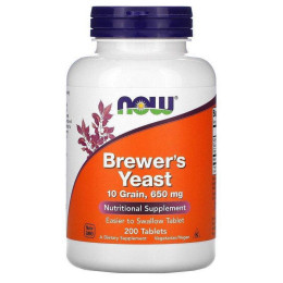 Пивні дріжджі NOW Brewer's Yeast 650 mg 200 tabs NOW