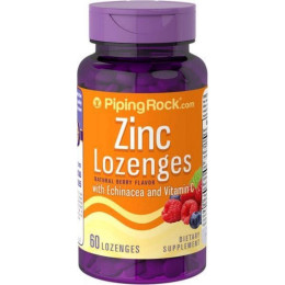 Цинк з ехінацеєю та вітаміном C Piping Rock Zinc with Echinacea & C Natural 60 lozenges (Berry) Piping Rock