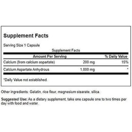 Calcium Aspartate 200 mg 60 Caps Swanson