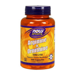 Аргинин и орнитин NOW Arginine & Ornithine 100 caps NOW