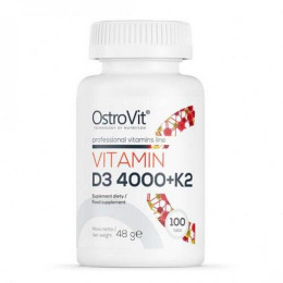 Витамин D3 + К2 OstroVit Vitamin D3 4000+K2 100 tabl OstroVit