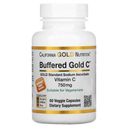 Витамин С California Gold Nutrition Buffered Vitamin C Capsules 750 mg 240 Veggie Capsules California Gold Nutrition