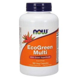 Мультивитамины NOW EcoGreen Multi Iron-Free 180 Veg Capsules NOW