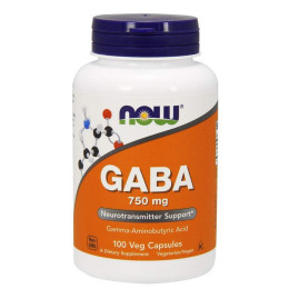 Гамма-аминомасляная кислота NOW Foods Gaba 750 mg 100 caps NOW