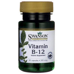 Вітамін B12 Swanson Vitamin B12 500 mcg 30 caps Swanson