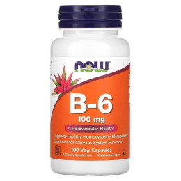 Вітамін B6 NOW Vitamin B6 100 mg 100 caps NOW