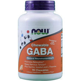 Гамма-аминомасляная кислота Now GABA 250 mg 90 chewable tabs NOW