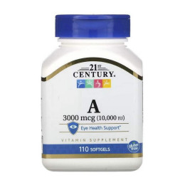 Витамин А 21st Century Vitamin A 3000 mcg (10 000 IU) 110 softgels 21st Century