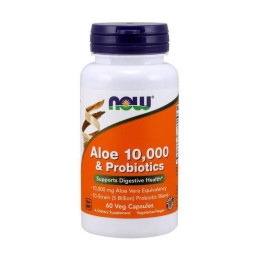 Алое вера та пробіотики NOW Aloe 10,000 & Probiotics 60 caps NOW