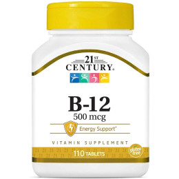 B-12, 500 mcg 110 Tablets 21st Century