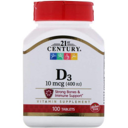 21st Century Вітамін Д3 Vitamin D3 400 IU 100 tablets 21st Century