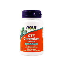 Хром NOW GTF Chromium 200 mcg 100 Tablets NOW