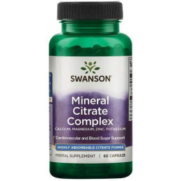 Mineral Citrate Complex - Calcium, Magnesium, Zinc, Potassium 60 caps Swanson