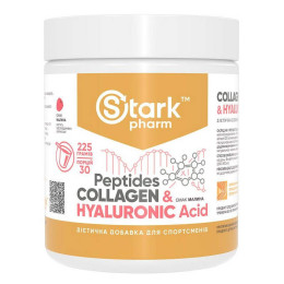 Колаген і гіалуронова кислота Stark Pharm Collagen Peptides & Hyaluronic Acid 225g (Малина) Stark Pharm