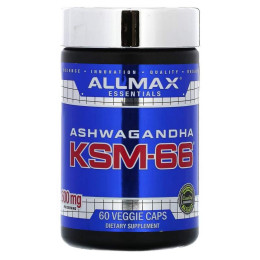 Ашваганда AllMax Ashwagandha KSM-66 600 mg 60 Veggie Caps (300 mg per Capsule) AllMax Nutrition