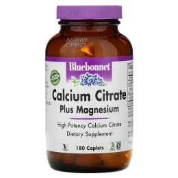 Цитрат кальция с магнием Bluebonnet Nutrition (Calcium Citrate Plus Magnesium) 1000 мг/400 мг 180 капсул