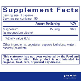 Магний Цитрат Pure Encapsulations (Magnesium Citrate) 150 мг 90 капсул