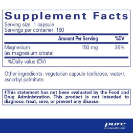 Магній Цитрат Pure Encapsulations (Magnesium Citrate) 180 капсул